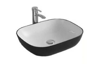 NC-7810-BW | Ceramic Art Basin - Black White