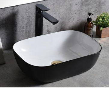 NC-7820-BW | Ceramic Art Basin - Black White