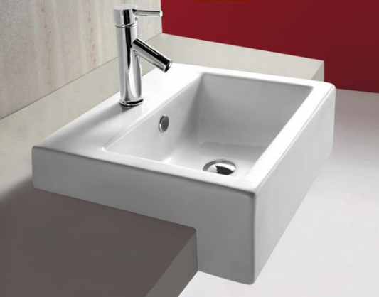 NC-8050B | Luxurious Semi-recessed Vanity Basin - White