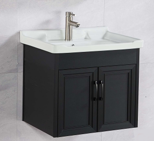 NCLT-3009-BK | Cabinet with Ceramic Basin - Black