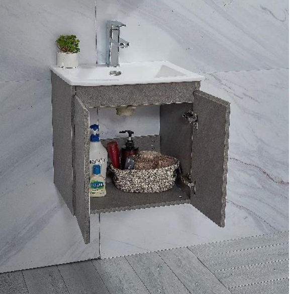 NCPA-502 (A) | Basin Cabinet - White Marble/Grey Marble/Dark Marble