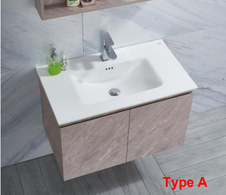 NCPA-722 (A) | Basin Cabinet - White Marble/Sand Beige Marble/Dark Marble