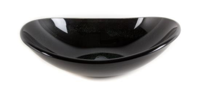 NGB-10-BKG | Tempered Glass Basin - Black Glitters