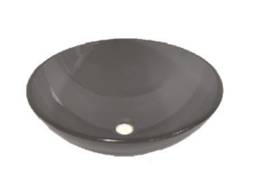 NGB-20-BC | Tempered Glass Basin - Black Clear