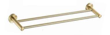 N68012-600 BGD | Double Towel Bar - Brushed Gold