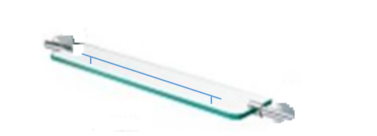 N87103 | Glass Shelf w/ Barrier - Chrome Polish