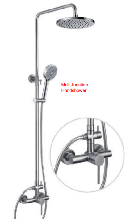 NSH-1001-CP | 2-Way Rain Shower Set - Chrome Polish