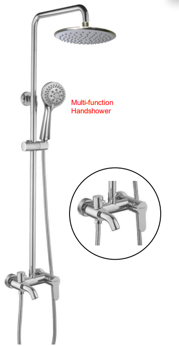 NSH-1304-SS | 3-Way Rain Shower Set - Stainless Steel Matt