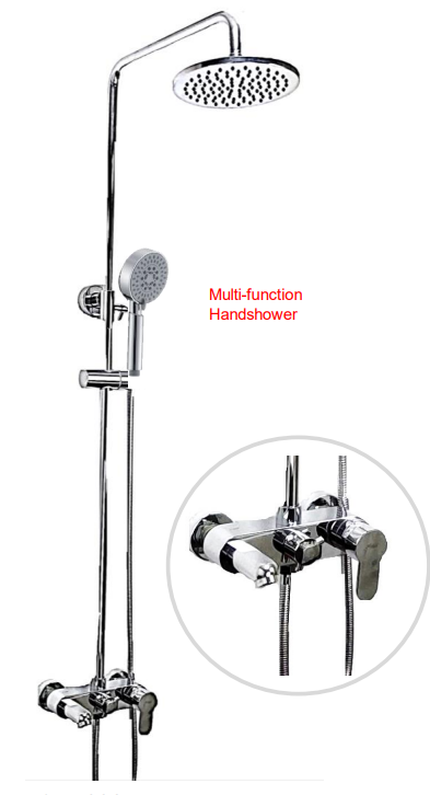 NSH-1306-CP | 3-Way Rain Shower Set - Chrome Polish