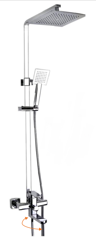 NSH-700-CP | 3-Way Rain Shower Set - Chrome Polish