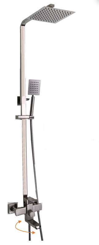 NSH-700-SS | 3-Way Rain Shower Set - Stainless Steel Matt