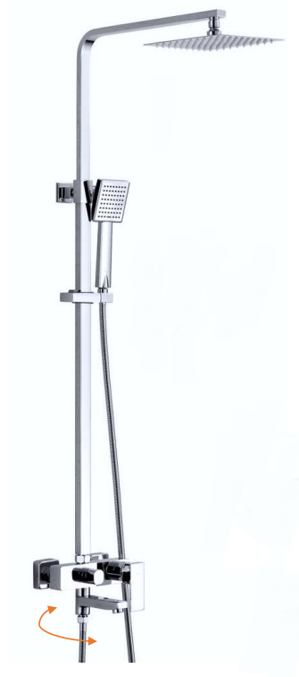 NSH-800-CP | 3-Way Rain shower set - Chrome Polish