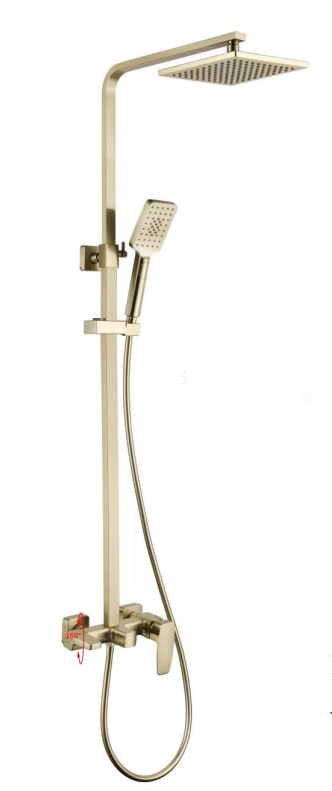 NSH-900-BGD | 3-Way Rain Shower Set - Brushed Gold