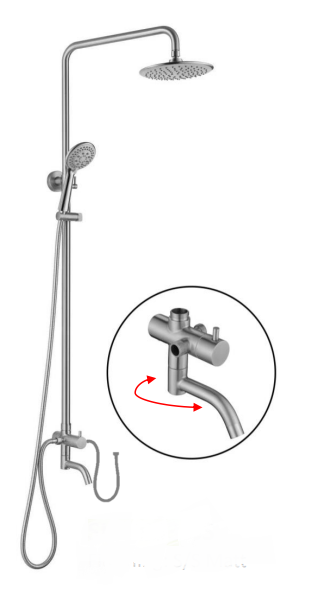 NSH-9003-SS | 3-Way Rain Shower Set - Stainless Steel Matt - ThatRenoStore