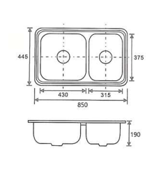 NSM-8544 | Stainless Steel Sink - Stainless Steel Matt