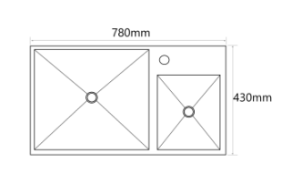 NU-12-SS | Stainless Steel Sink - Stainless Steel Matt