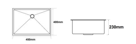 NU-15-SS | Stainless Steel Sink  - Stainless Steel Matt