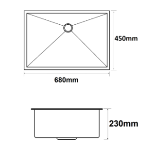 NU-13-SS | Stainless Steel Sink - Stainless Steel Matt