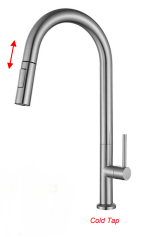 NVS-4320-SS | Pull-out Sink Tap - Stainless Steel Matt