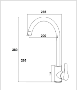 NVS-5618U-CTSS | Sink Tap (Cold) - Stainless Steel Matt