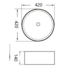 NC-406-WT | Ceramic Art Basin - Matt White