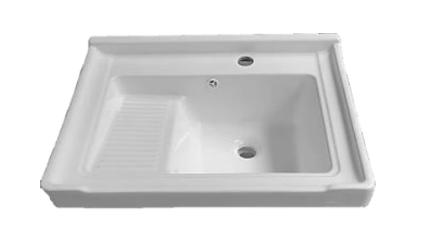 NC-6048-LDY | Ceramic Laundry Basin - White - ThatRenoStore