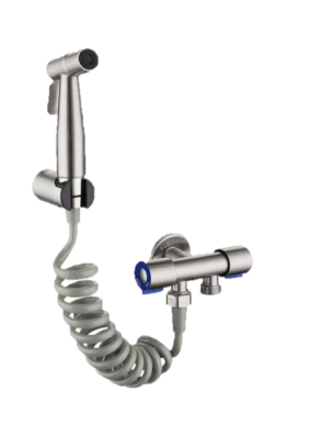 NBS-79-SS | Bidet Spray with Angle Valve - Stainless Steel Matt