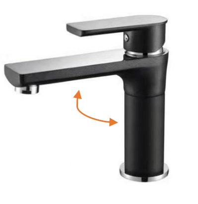 NN-3001S-BK | Basin Mixer – 2 Tone Black and Chrome