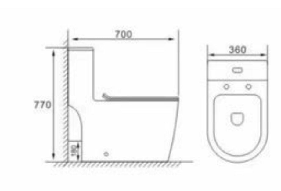 ATAL8000B | Tornado Technology One-Piece Closet (700x360x770mm)