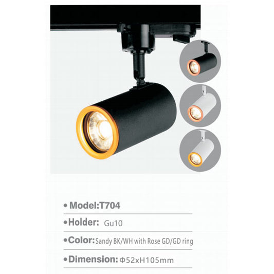 SLT704 | Track Light - WH/BK (Gold Ring)