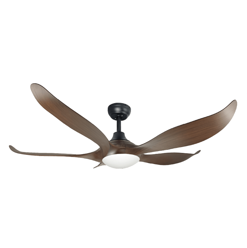 Mistral Typhoon 52 Ceiling Fan, black with dark wood - ThatRenoStore