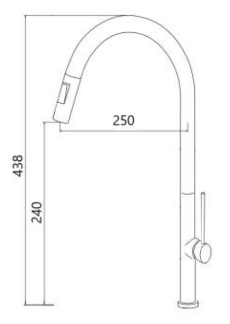 NVS-4320-GM | Pull-out Sink Tap - Gunmetal