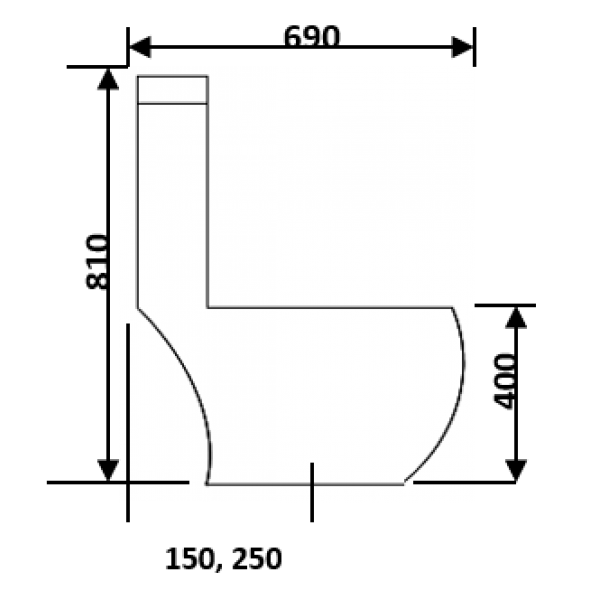 BAW818 | Water Closet - 6" / 10"