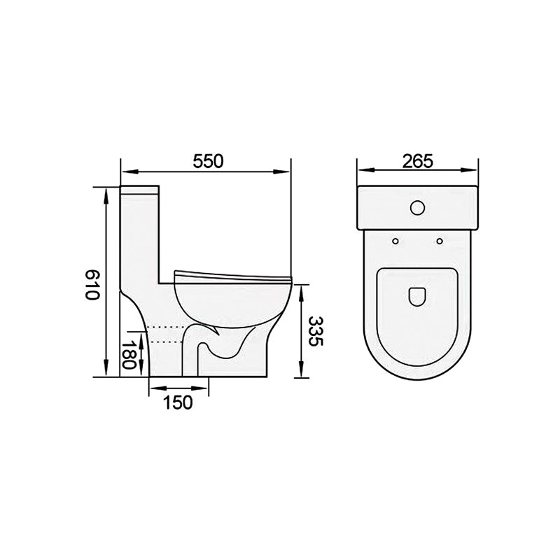 ATAL8080 | Washdown One-Piece CHILDREN Closet (550x265x610mm) - ThatRenoStore