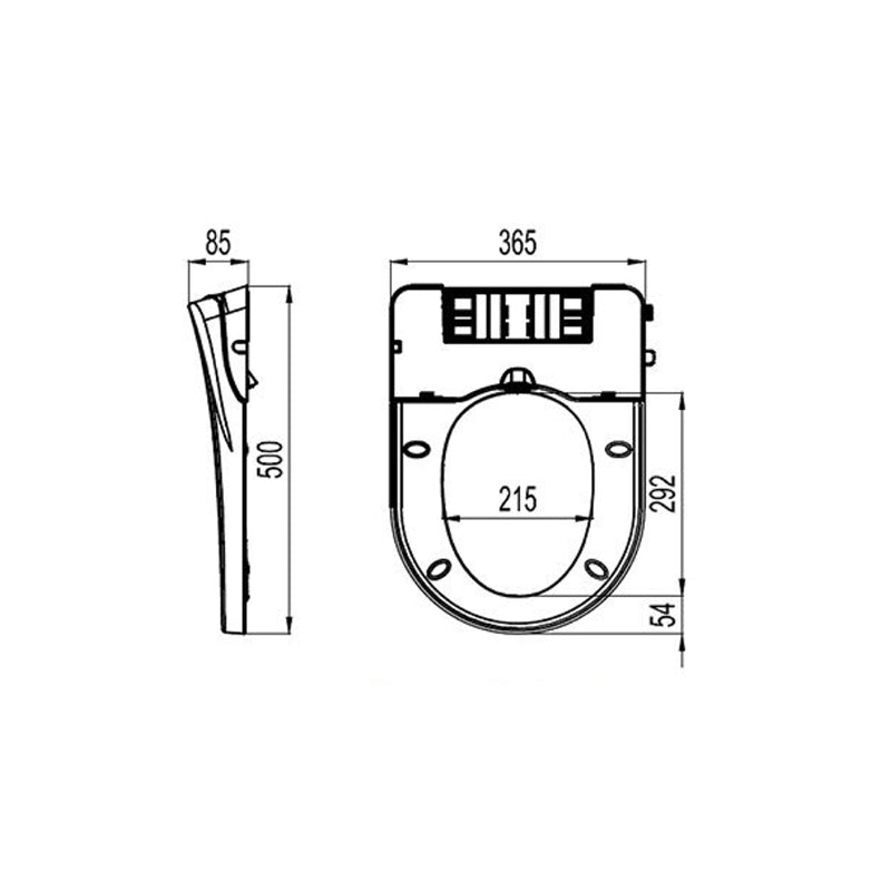 ATV-8900 | Manual Bidet Seat And Cover (500x365x85mm) - ThatRenoStore