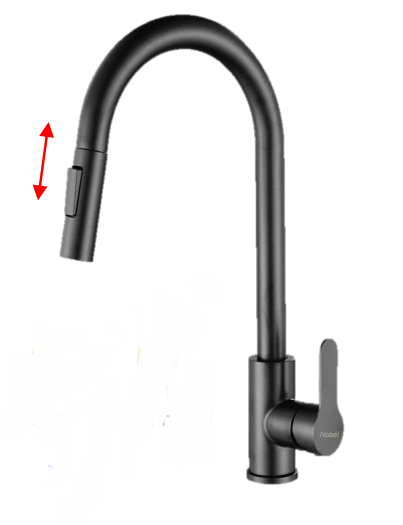 NVS-4021-GM | Pull-out Sink Mixer - Gunmetal