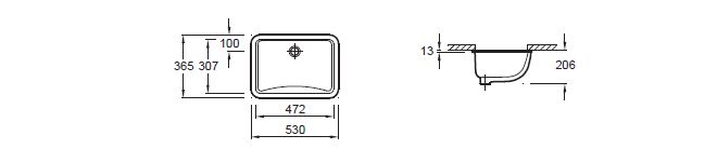 KK-2214X-0 | Ladena Under-Counter Basin 18"