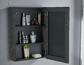 NMCB-611 | PVC Mirror Cabinet - Dark Marble/Grey Marble/White Marble