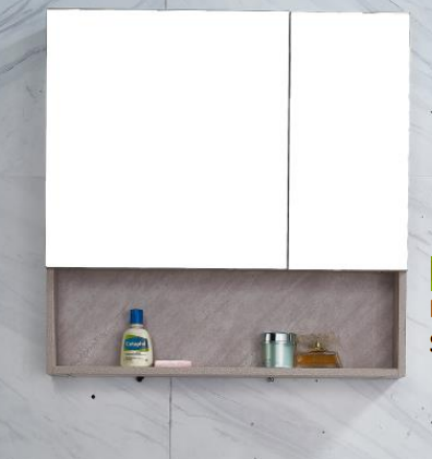 NMCS-891 | S/Steel Mirror Cabinet - Dark Marble/Grey Marble/Sand Beige Marble