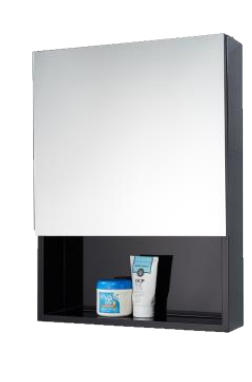 NMCB-4562 | PVC Mirror Cabinet - Black/White