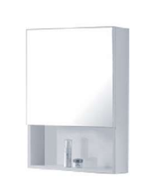 NMCB-4562 | PVC Mirror Cabinet - Black/White