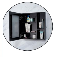 NMCB-5050 | PVC Mirror Cabinet - Black/White